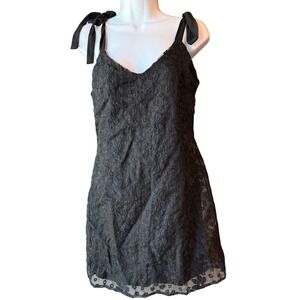 Miami by Francesca's Black Lace Mini Dress Tie Strap Sleeveless Party Small‎ NEW